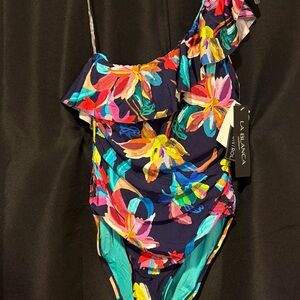 La Blanca One-Shoulder Swimsuit - size 6